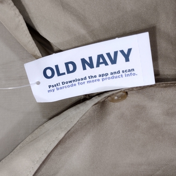 NWT Old Navy Silky Button Shirt Womens L Gold Retro 90s Y2K Casual Minimalist - Picture 6 of 9